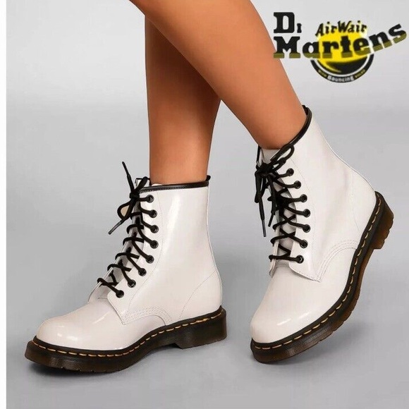 Martens Women's 1460 W Patent Leather Fashion Boot Sz US